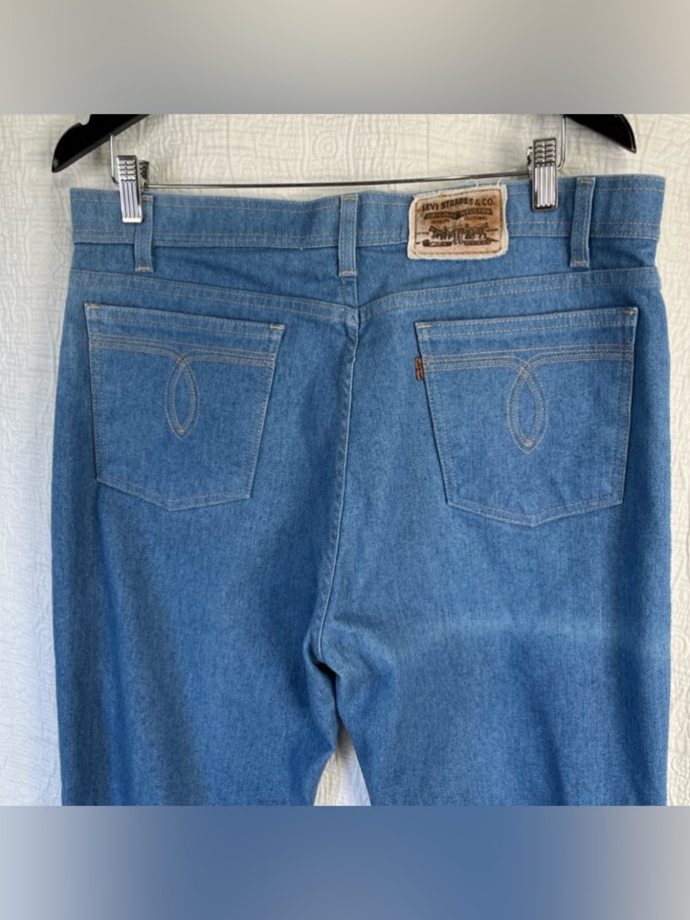 Levis Vintage 80s Brown Tab Mens 36x29 Brushed Cotton Unique Pocket Lightweight